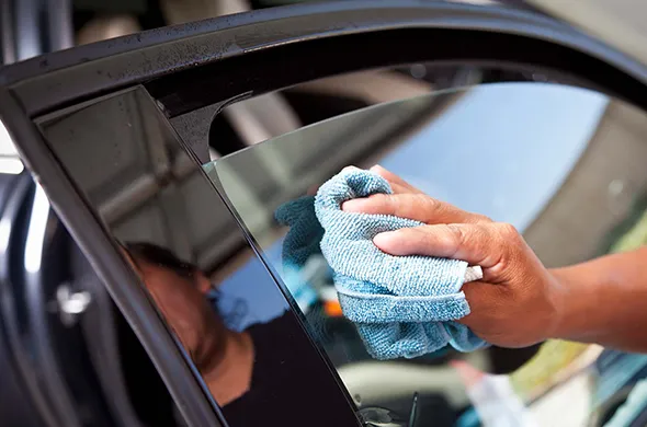Experienced local car window cleaning experts in St. Petersburg, FL providing smudge-free windshield and mirror cleaning.
